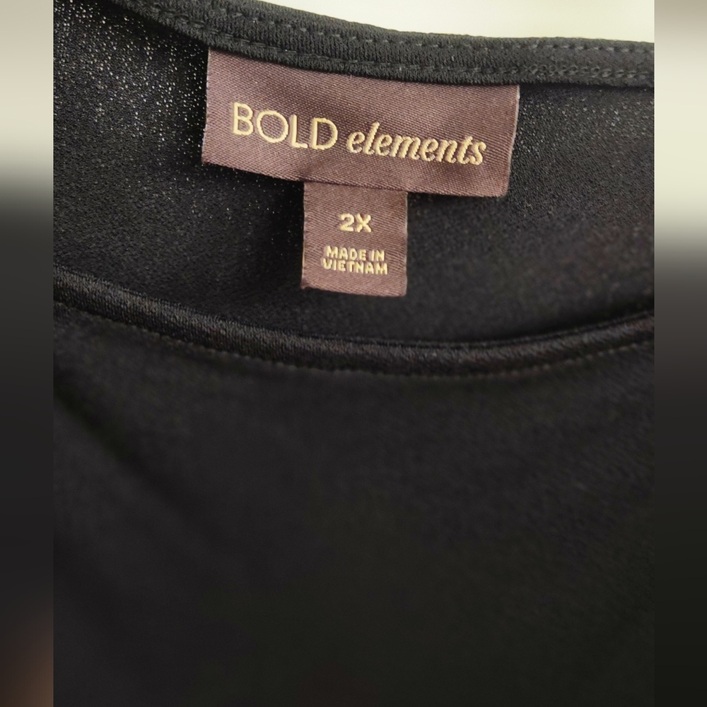 Bold Elements Elegant Black Ruffle Cold Shoulder … - image 5